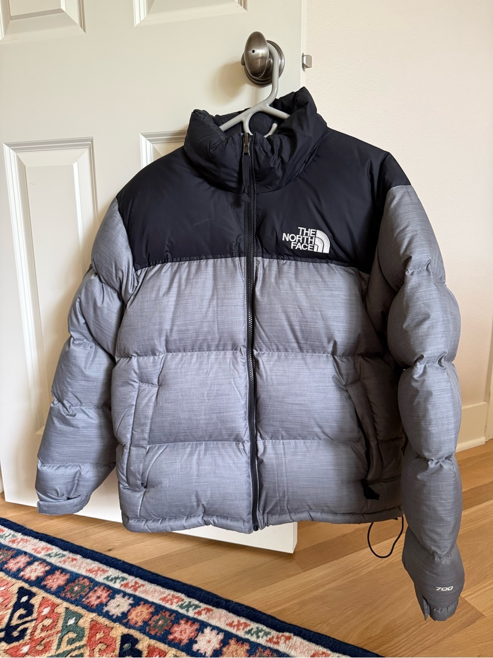 The North Face 1996 Retro Nuptse - Men's Two-Tone Black and Gray Puffer Jacket